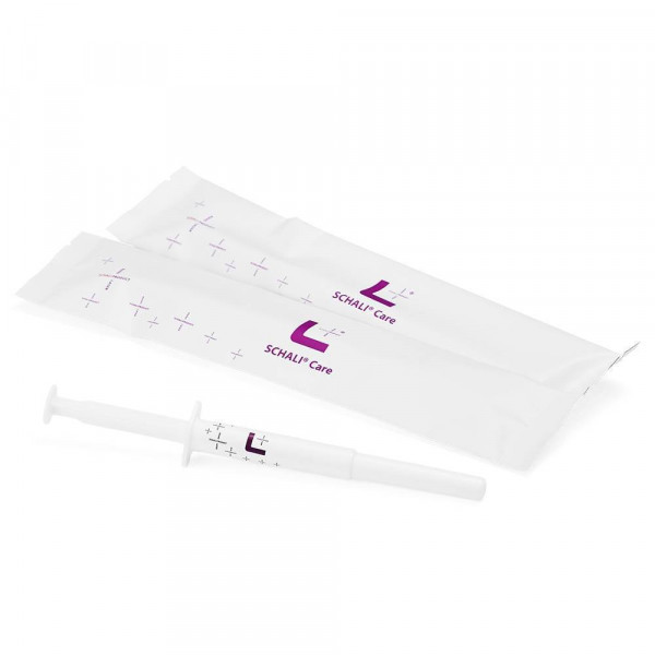 Photo Male liquid rectal suppositories SCHALI®-FC in disposable single-dose container, front side